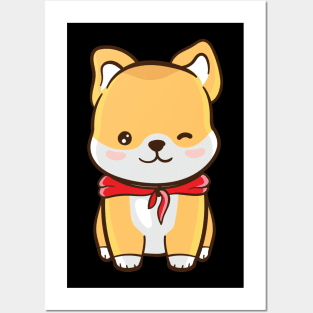 Cute Kawaii Corgi Puppy Posters and Art